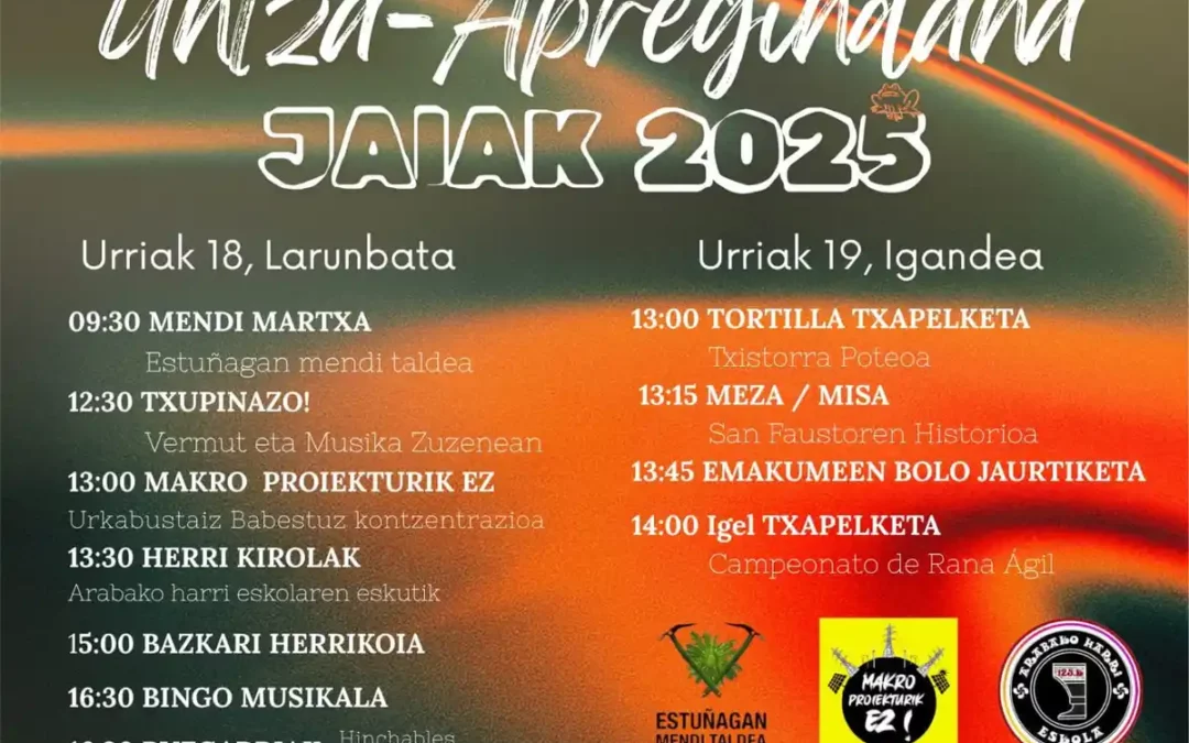Untza-Apregindana en fiestas: Este es el programa