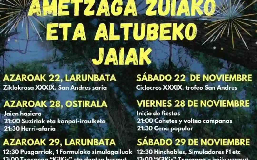 Fiestas en honor a San Andrés este fin de semana en Amézaga de Zuia y Altube