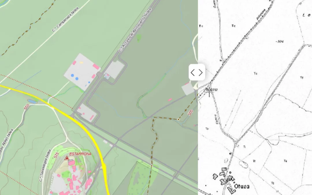 GeoAraba recupera el pueblo desaparecido de Otaza, la vieja circunvalación de Gasteiz o la fábrica de Ajuria