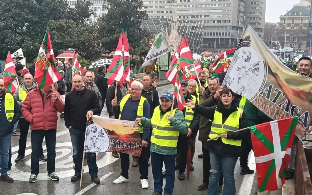 Las imágenes del sector agrario alavés en la protesta de Madrid contra el acuerdo UE-Mercosur
