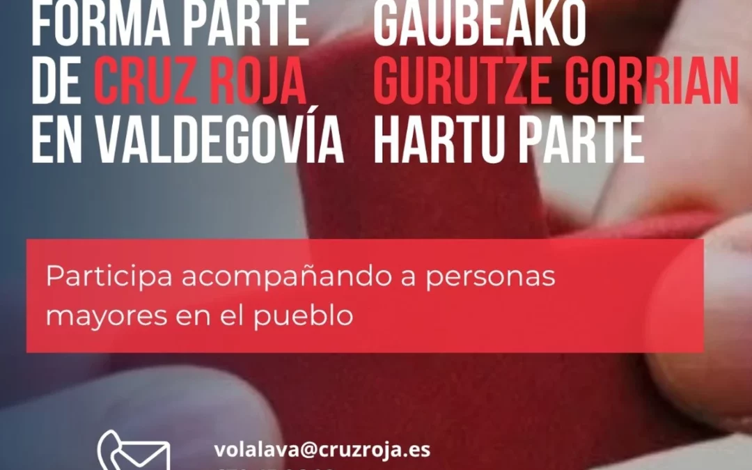 Cruz Roja busca voluntariado en Valdegovía para acompañar a personas mayores de la comarca