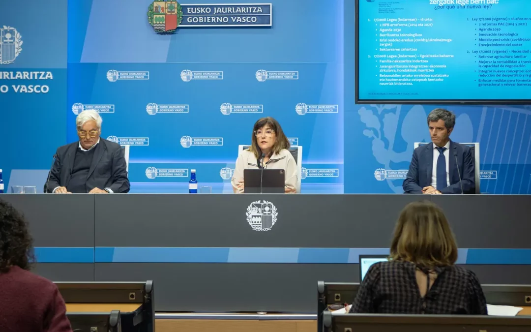 Euskadi prepara una nueva Ley de Agricultura y Alimentación para blindar el relevo generacional y la producción local