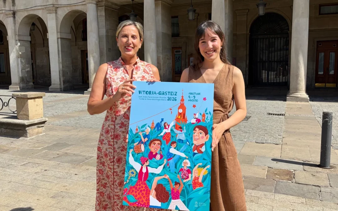 Anne Baskaran firma el cartel de las Fiestas de Vitoria-Gasteiz 2026