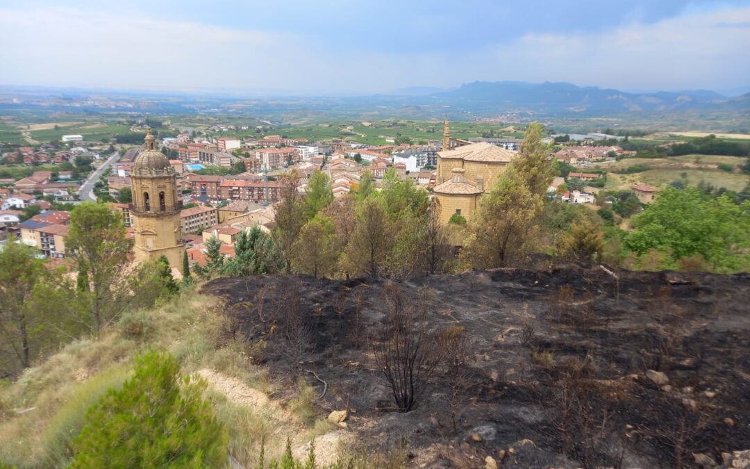 El fuego regresa a Araba con tres incendios forestales en Labastida, Salinas y Armiñón
