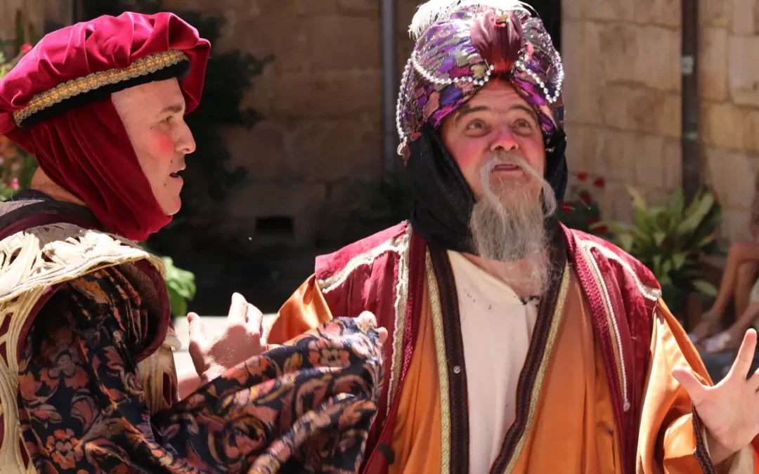 Soldados navarros, dos condesas y lugareños medievales en la primera de las visitas teatralizadas de Salinillas de Buradón de este verano
