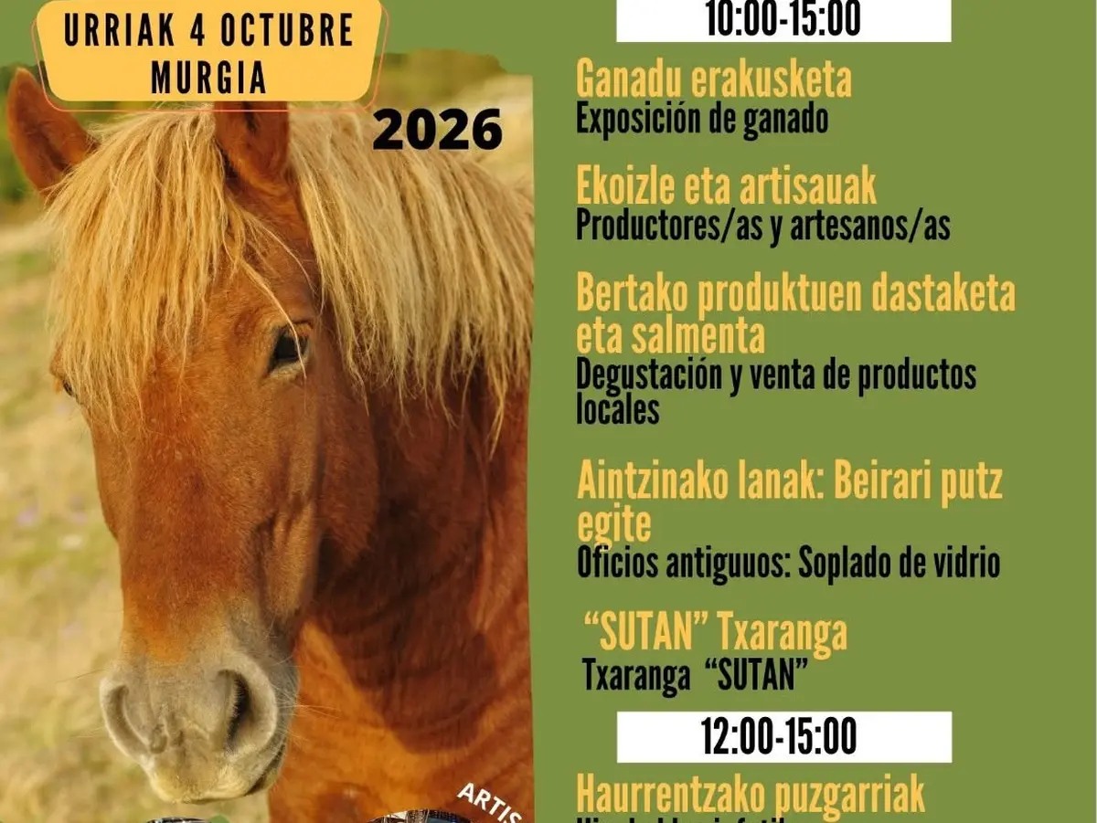 Feria Ganadera, Agrícola y Artesana de Zuia 2026 Cartel de la XXXII Feria Ganadera, Agrícola y Artesana de Zuia 2026 en Murgia
