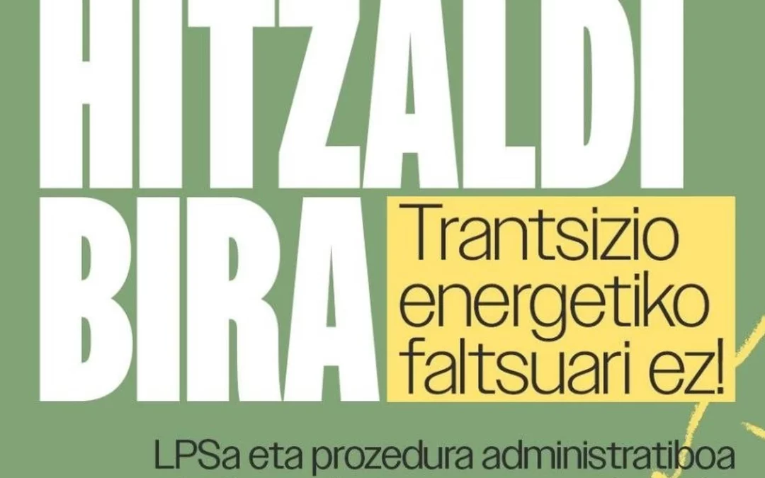 Maeztu y Vitoria-Gasteiz acogerán dos charlas contra la «falsa transición energética» en noviembre