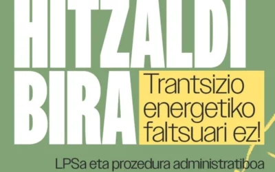 Maeztu y Vitoria-Gasteiz acogerán dos charlas contra la «falsa transición energética» en noviembre